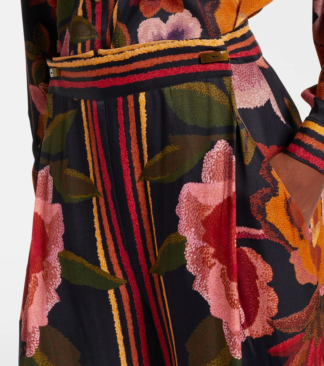 Farm Rio - Floral high-rise wide-leg pants