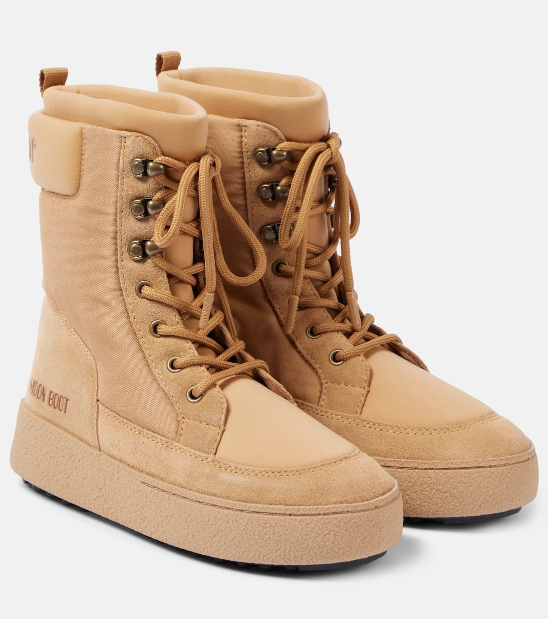 Moon Boot - Ltrack suede-trimmed combat boots