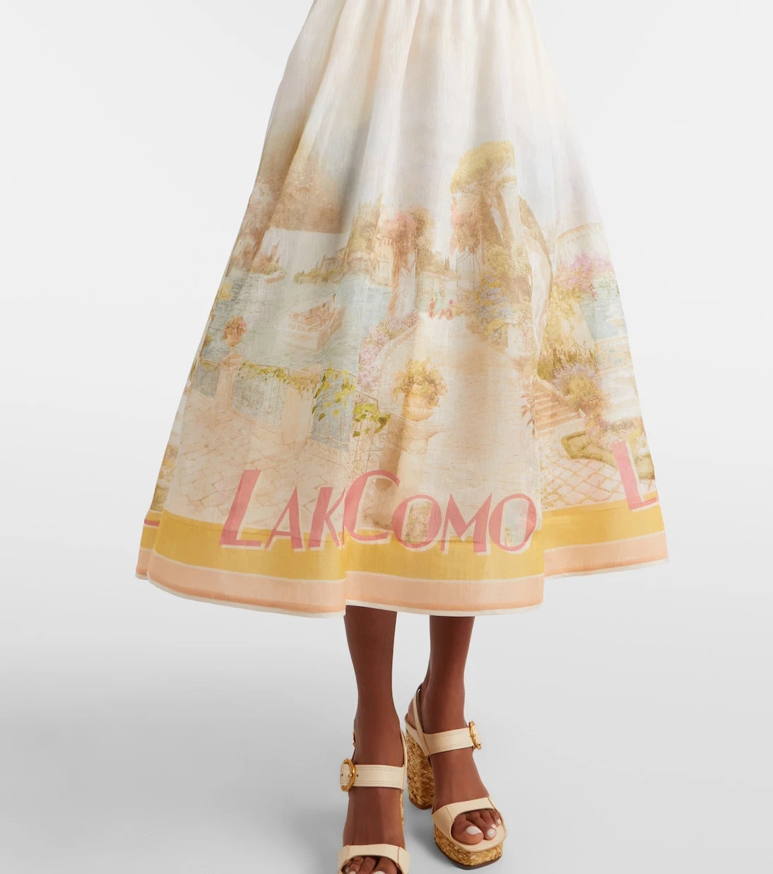 Zimmermann - Como printed linen and silk midi dress