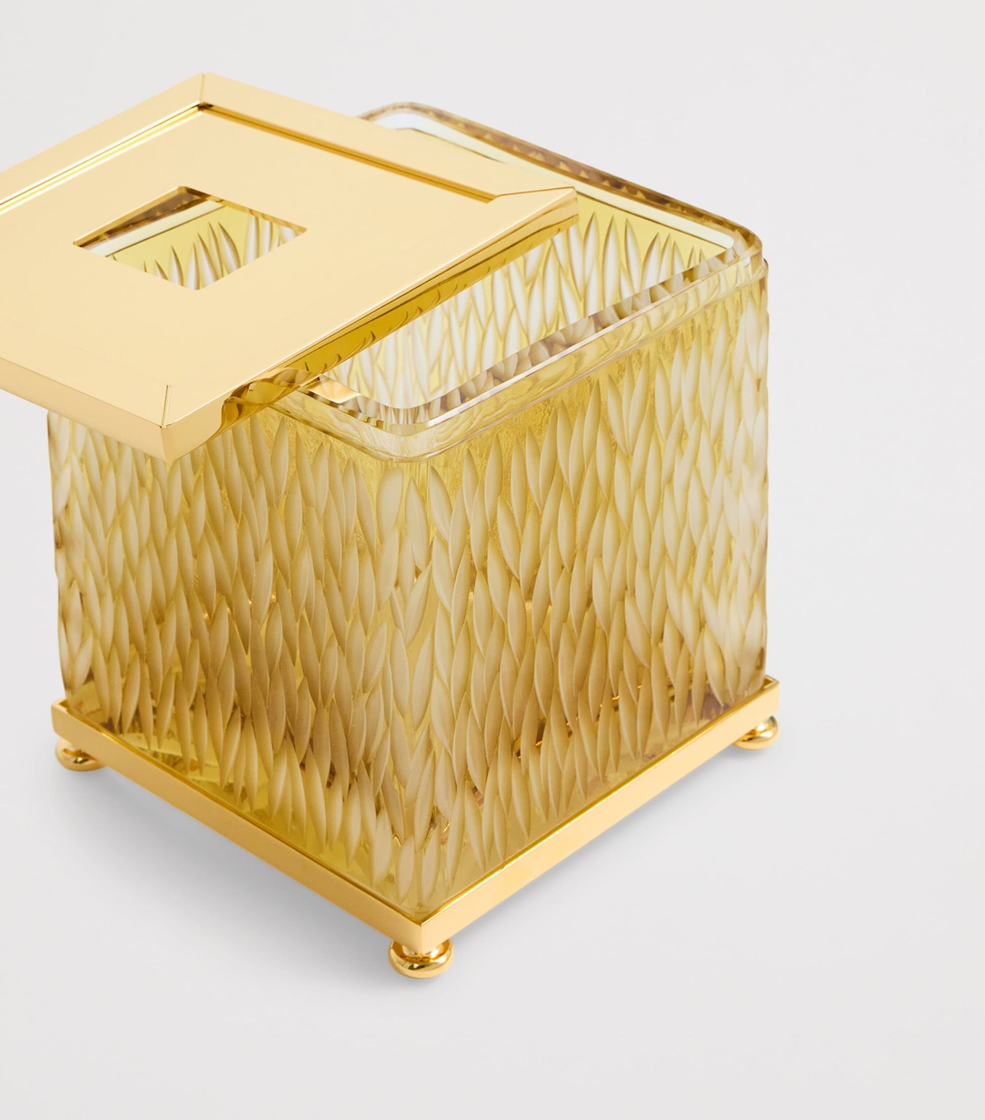 Crystal Amber Tissue Box