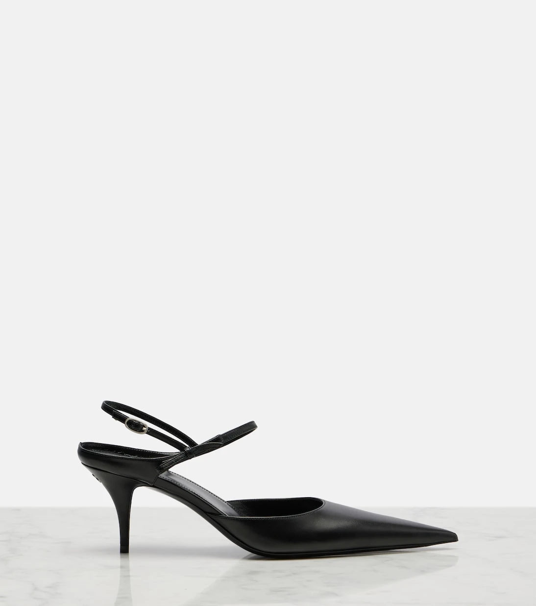 Balenciaga - Avenue Bow leather slingback pumps