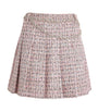 Self-Portrait Pink Bouclé Pleated Mini Skirt