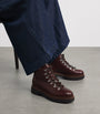 Weekend Max Mara Brown Leather Lace-Up Ankle Boots