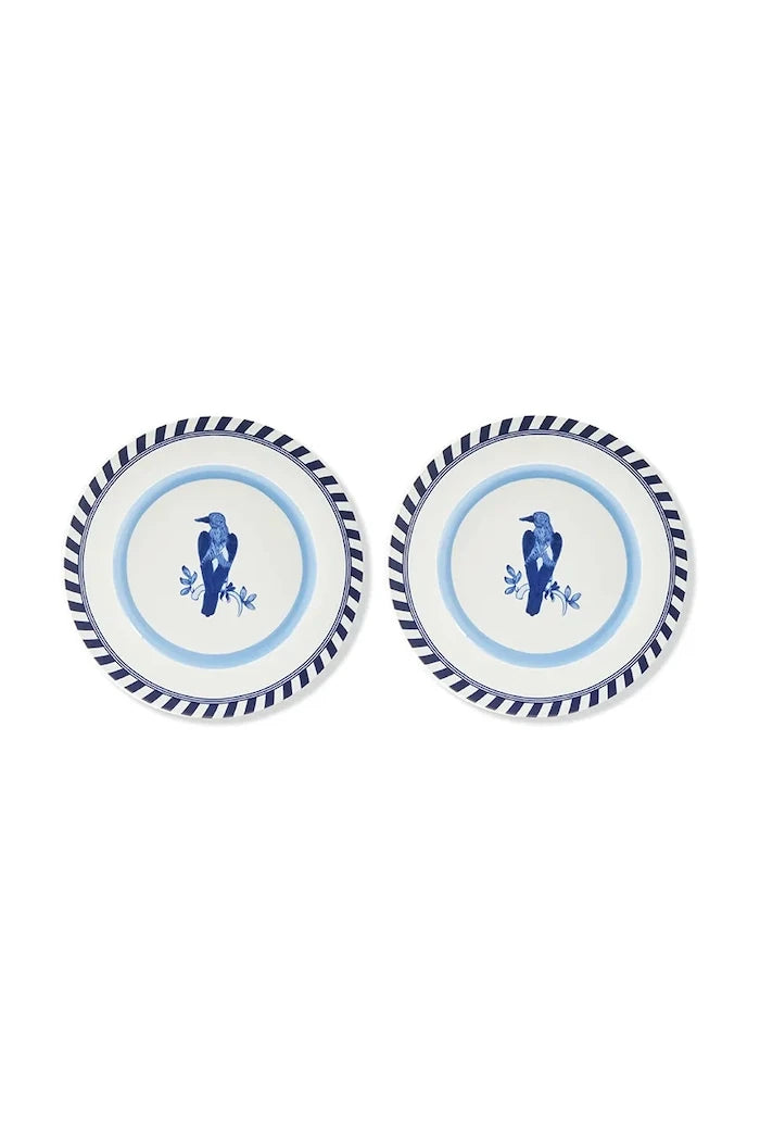 POLSPOTTEN kuş desenli düz tabak seti 27 cm (2 parça)