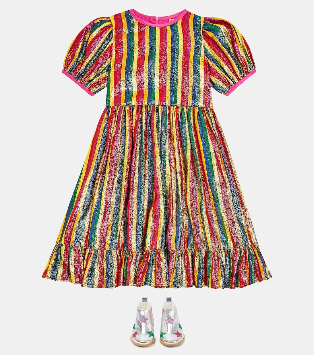Stella McCartney Kids - Metalik çizgili elbise