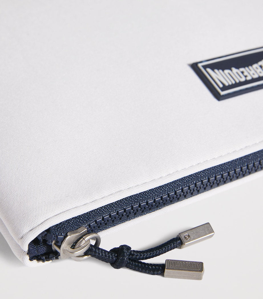 White Neoprene Zipped Pool Pouch