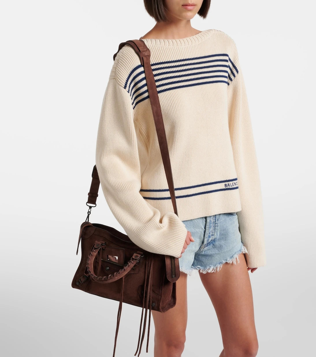 Balenciaga - Le City Small suede top-handle bag
