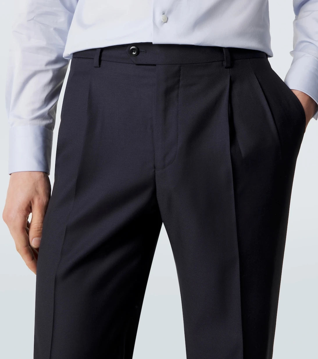 Rubinacci - Pleated virgin wool straight pants