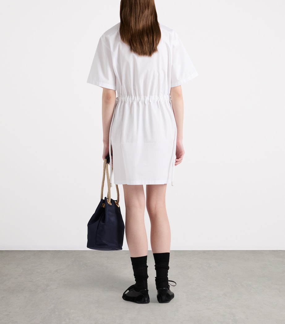 Prada White Cotton Poplin Mini Shirt Dress