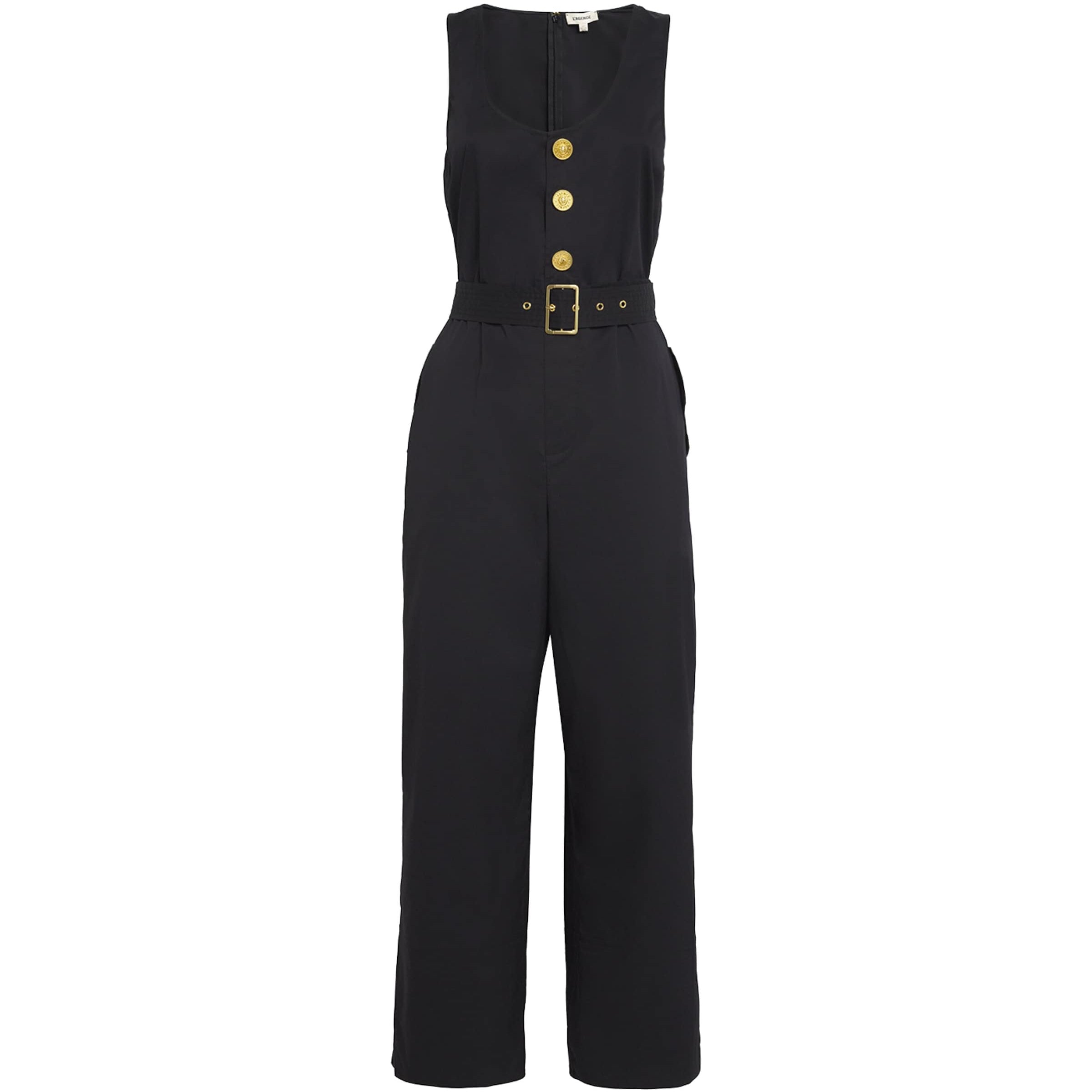 L'Agence Black Belted Branca Jumpsuit