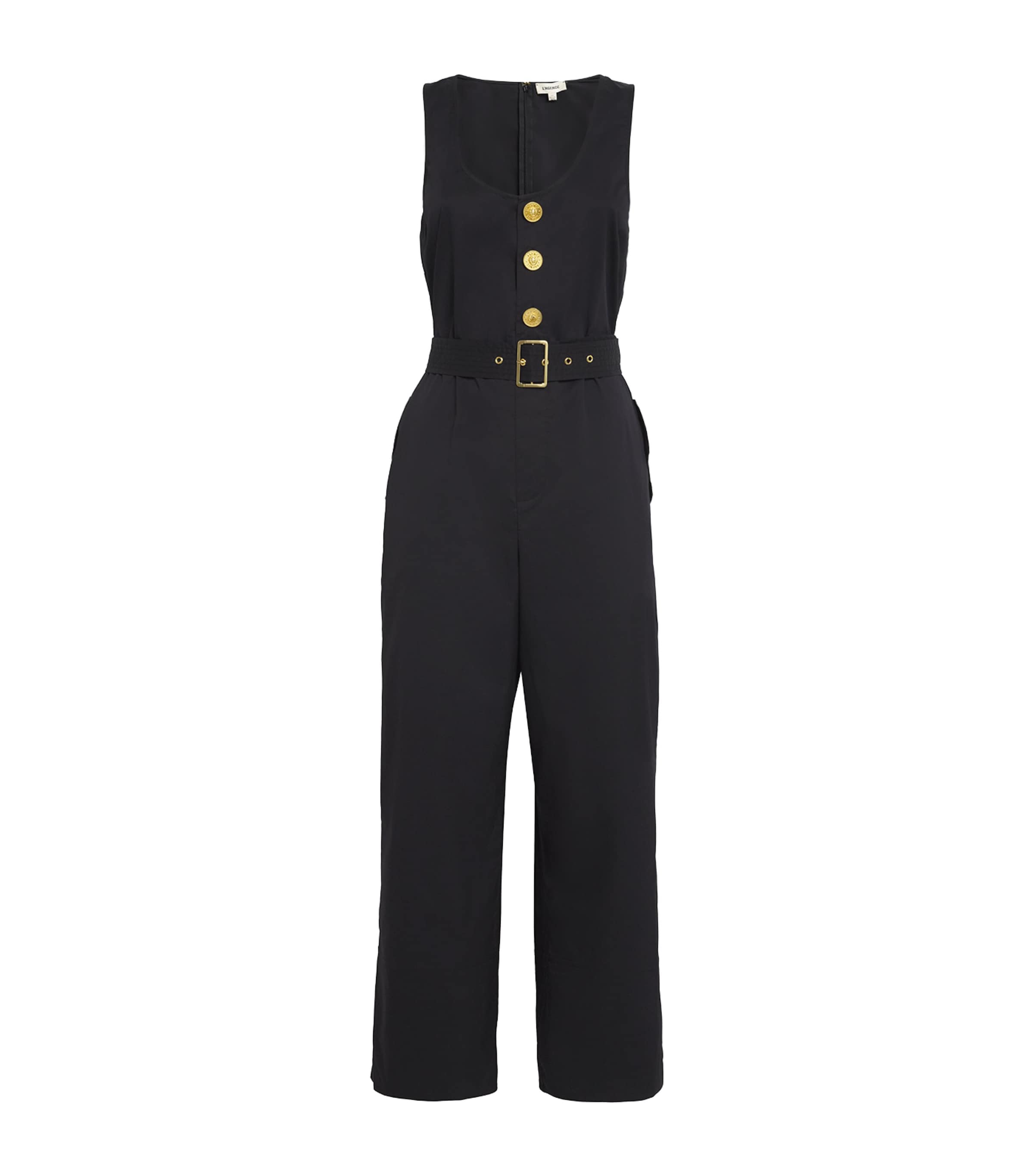 L'Agence Black Belted Branca Jumpsuit