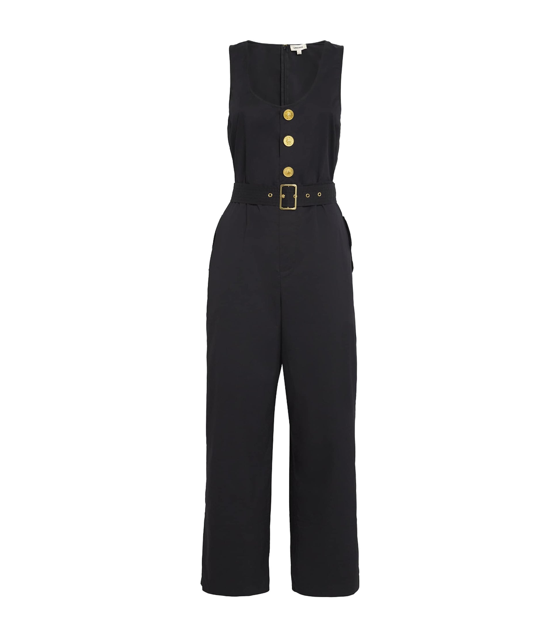 L'Agence Black Belted Branca Jumpsuit