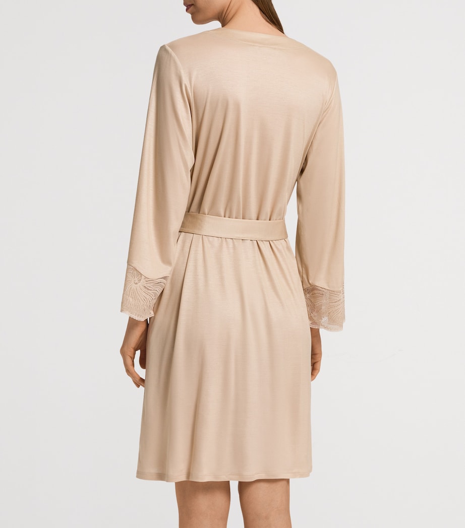 Hanro Beige Lace -Trim Lilith Robe