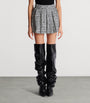 Balmain Black Tweed Pleated Mini Skirt