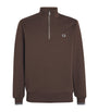 Fred Perry Brown Cotton Quarter-Zip Sweatshirt