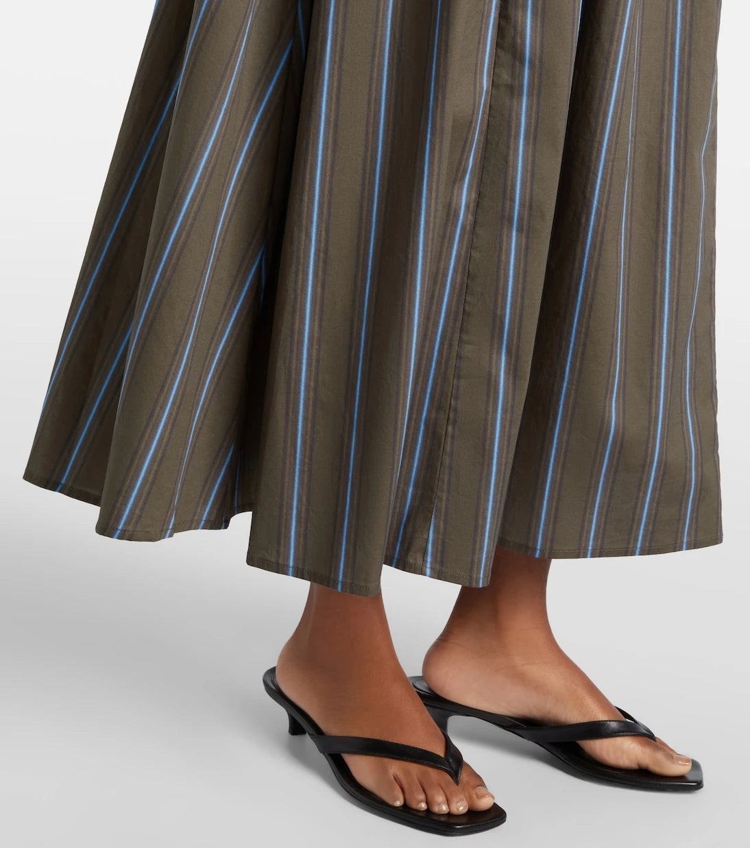 Staud - Romy striped cotton midi dress
