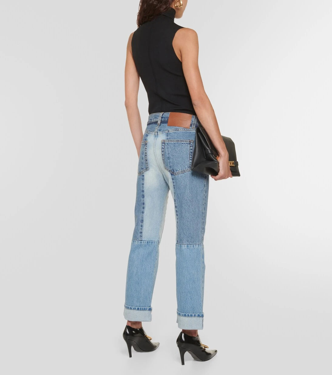 Victoria Beckham - Paneled high-rise straight jeans