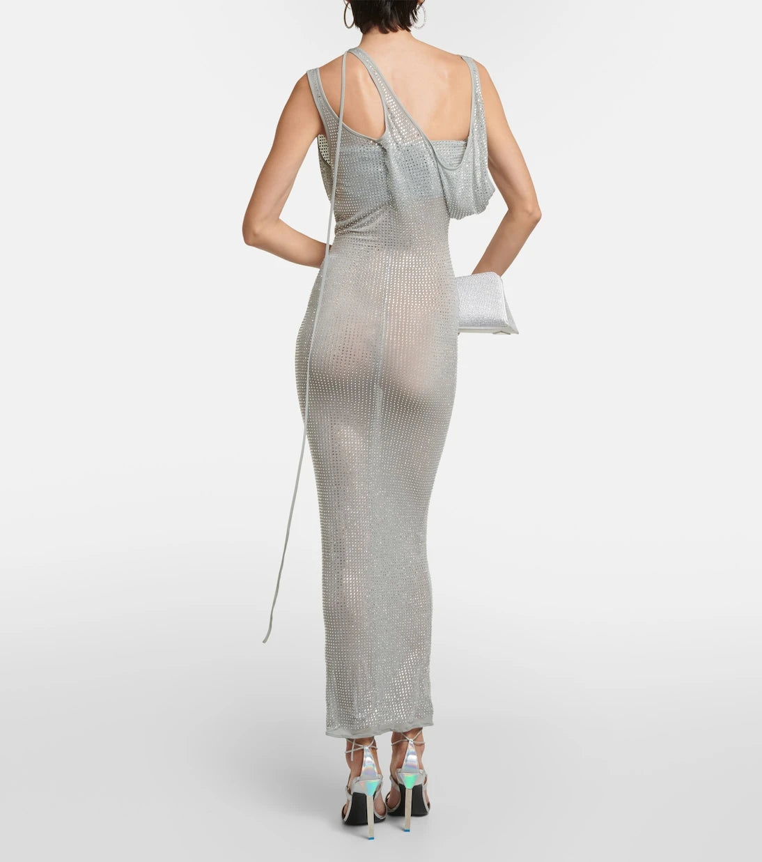The Attico - Embellished jersey midi dress