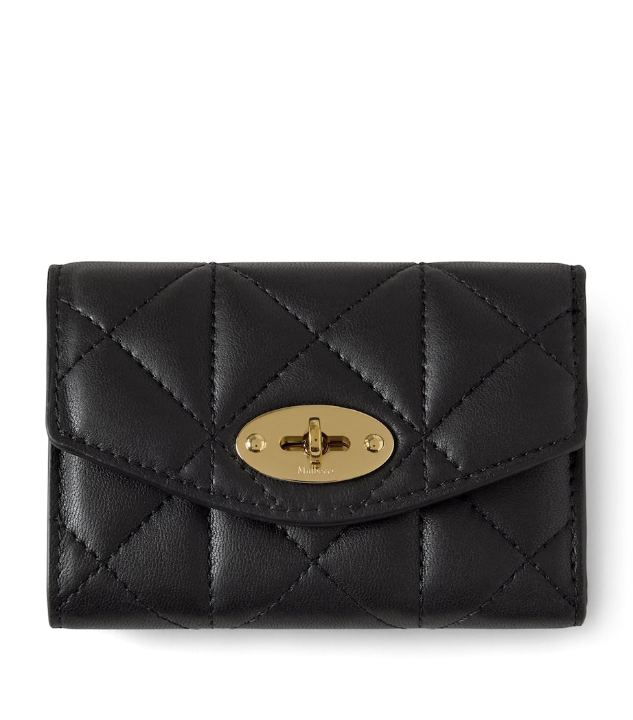 Black Leather Folded Darley Wallet