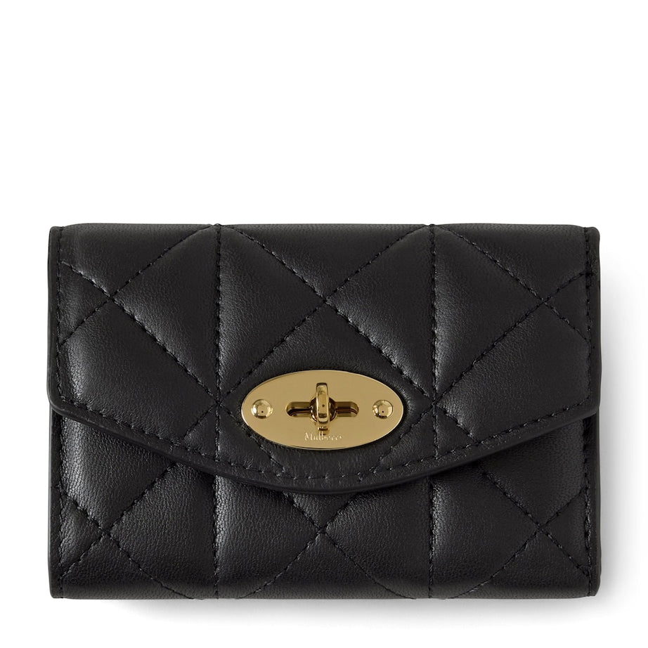 Black Leather Folded Darley Wallet