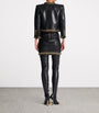 Balmain Black Leather Chain-Detail Jacket