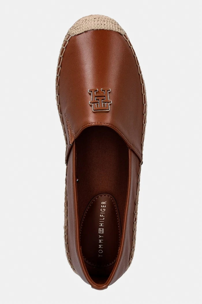 Tommy Hilfiger Kadın Espadril TH LOGO LEATHER ESPADRILLE