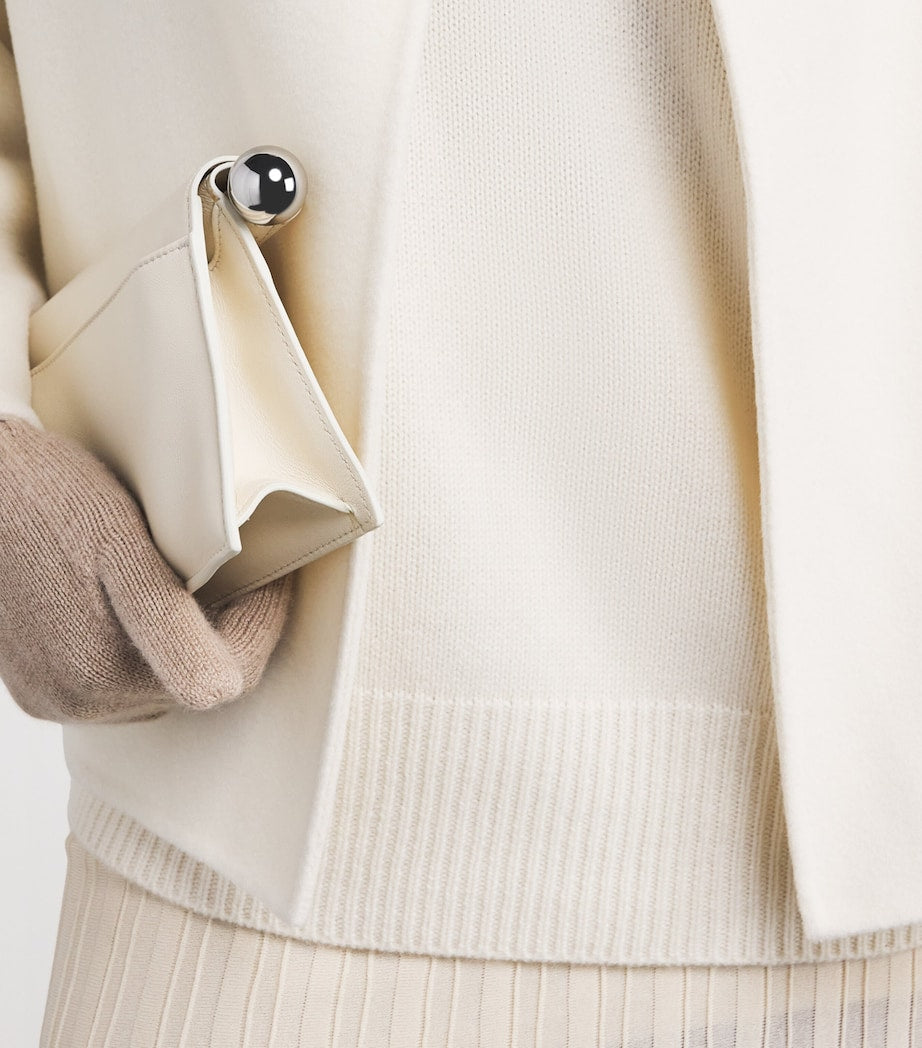 Soft Goat White Cashmere Rollneck Boyfriend Sweater