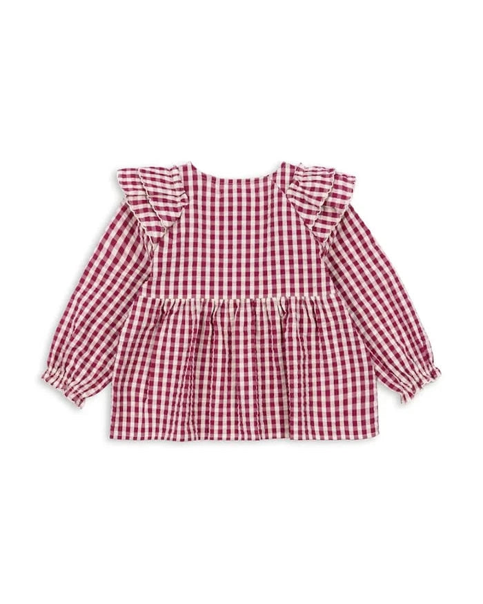 Konges Sløjd KIM FRILL BLOUSE GOTS Çocuk Pamuk Bluz