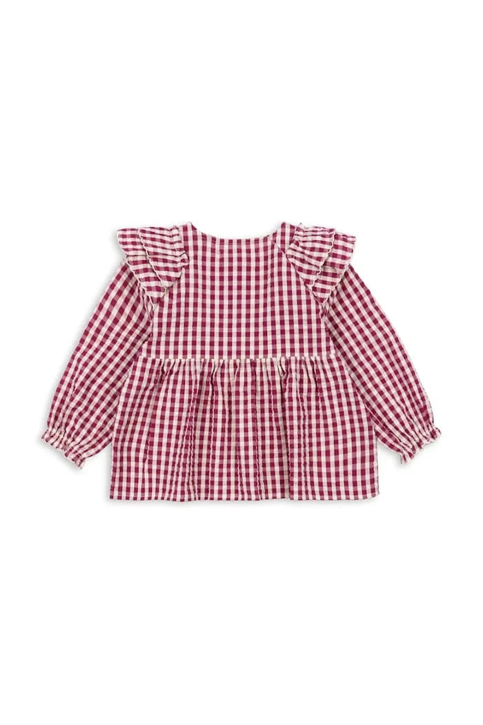 Konges Sløjd KIM FRILL BLOUSE GOTS Çocuk Pamuk Bluz