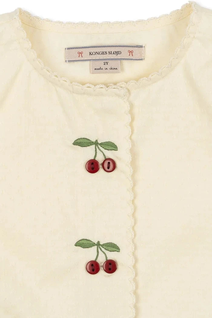 Konges Sløjd EVIA CHERRY DRESS GOTS Çocuk Pamuk Elbise
