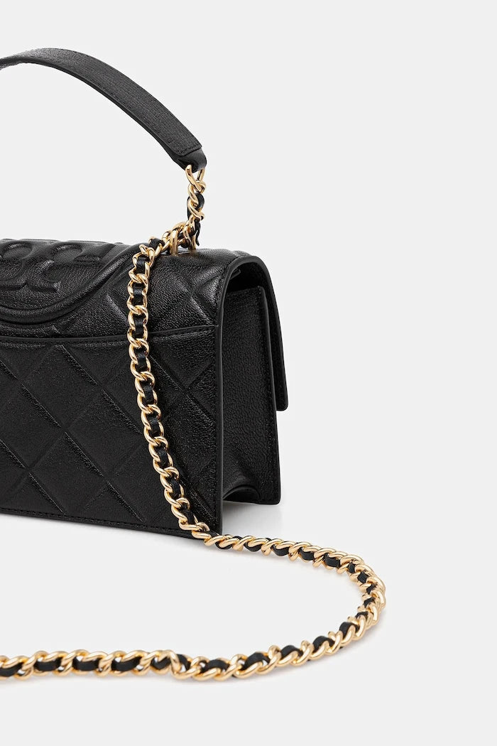 Кожена чанта Tory Burch Fleming