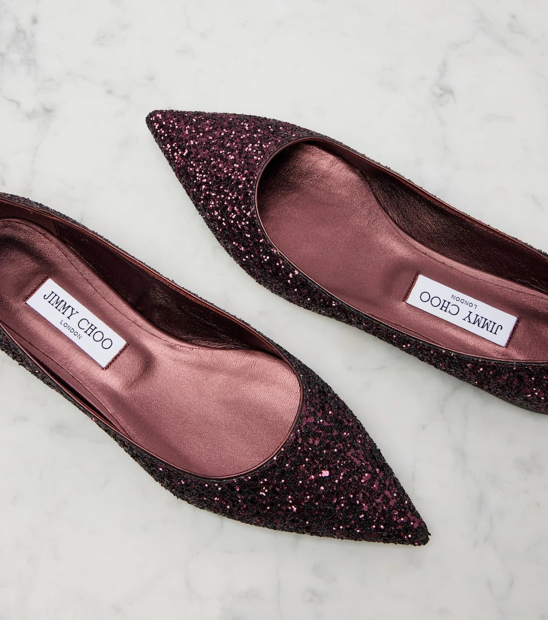 Jimmy Choo - Love glitter ballet flats