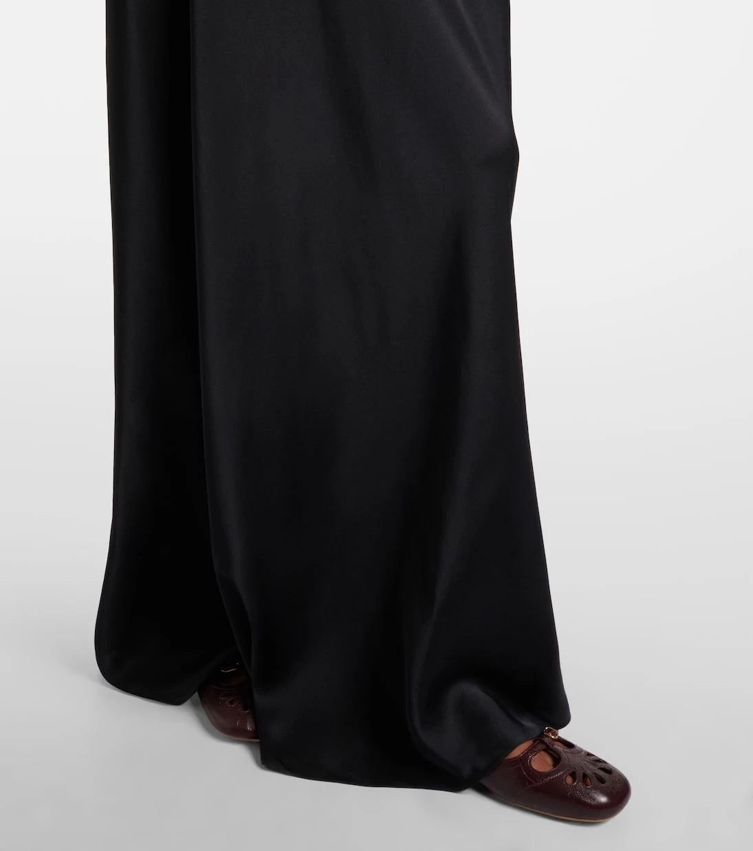 Chloé - Lace-trimmed silk satin maxi dress