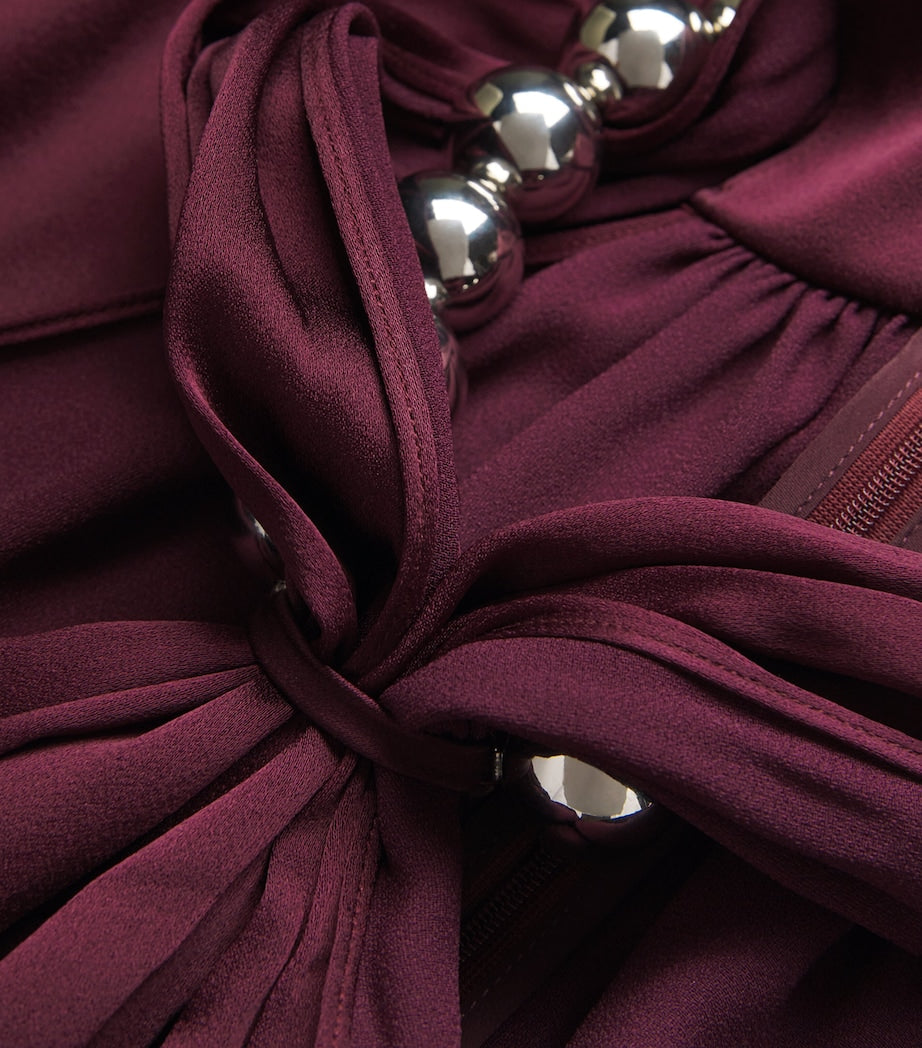 Stella McCartney Burgundy Satin Halterneck Gown