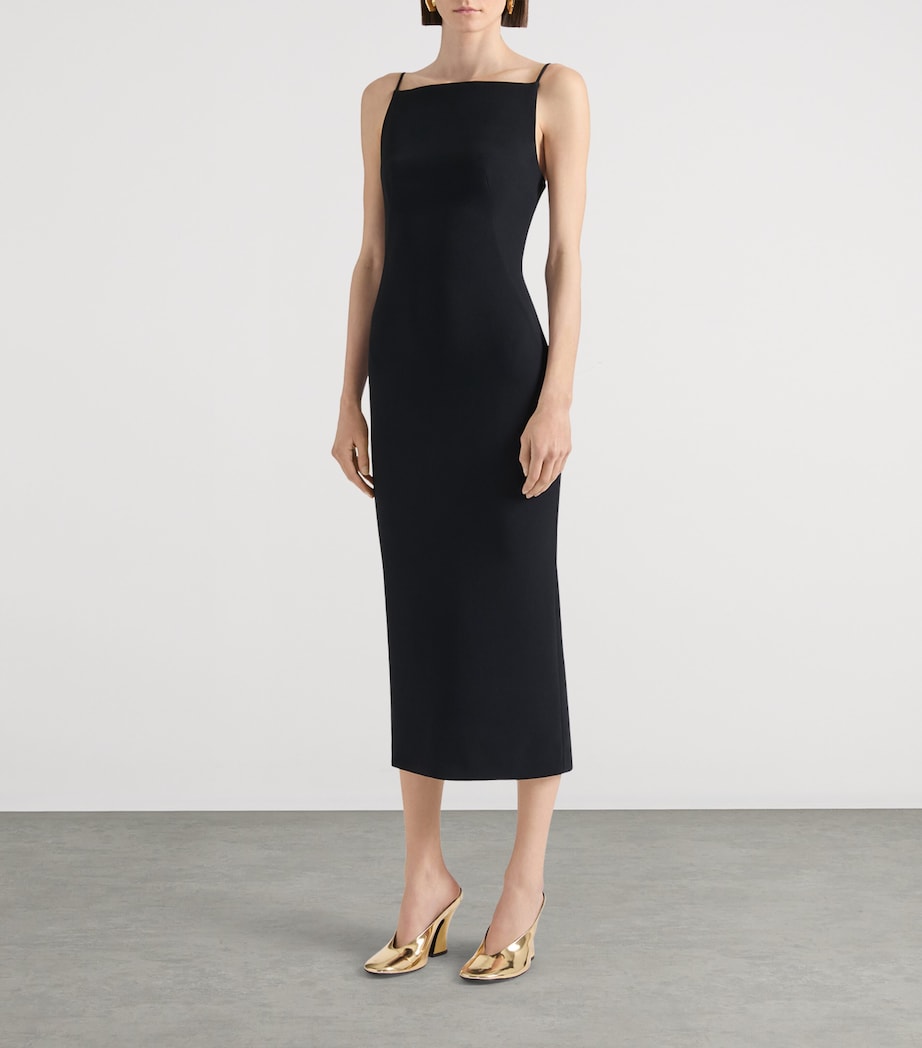 Givenchy Black Square-Neck Midi Dress