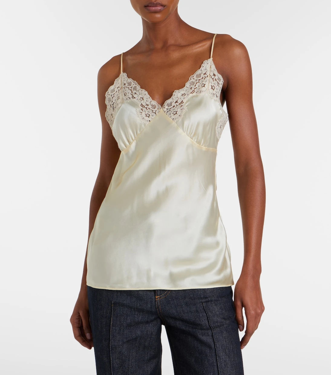 Stella McCartney - Lace-trimmed silk satin camisole