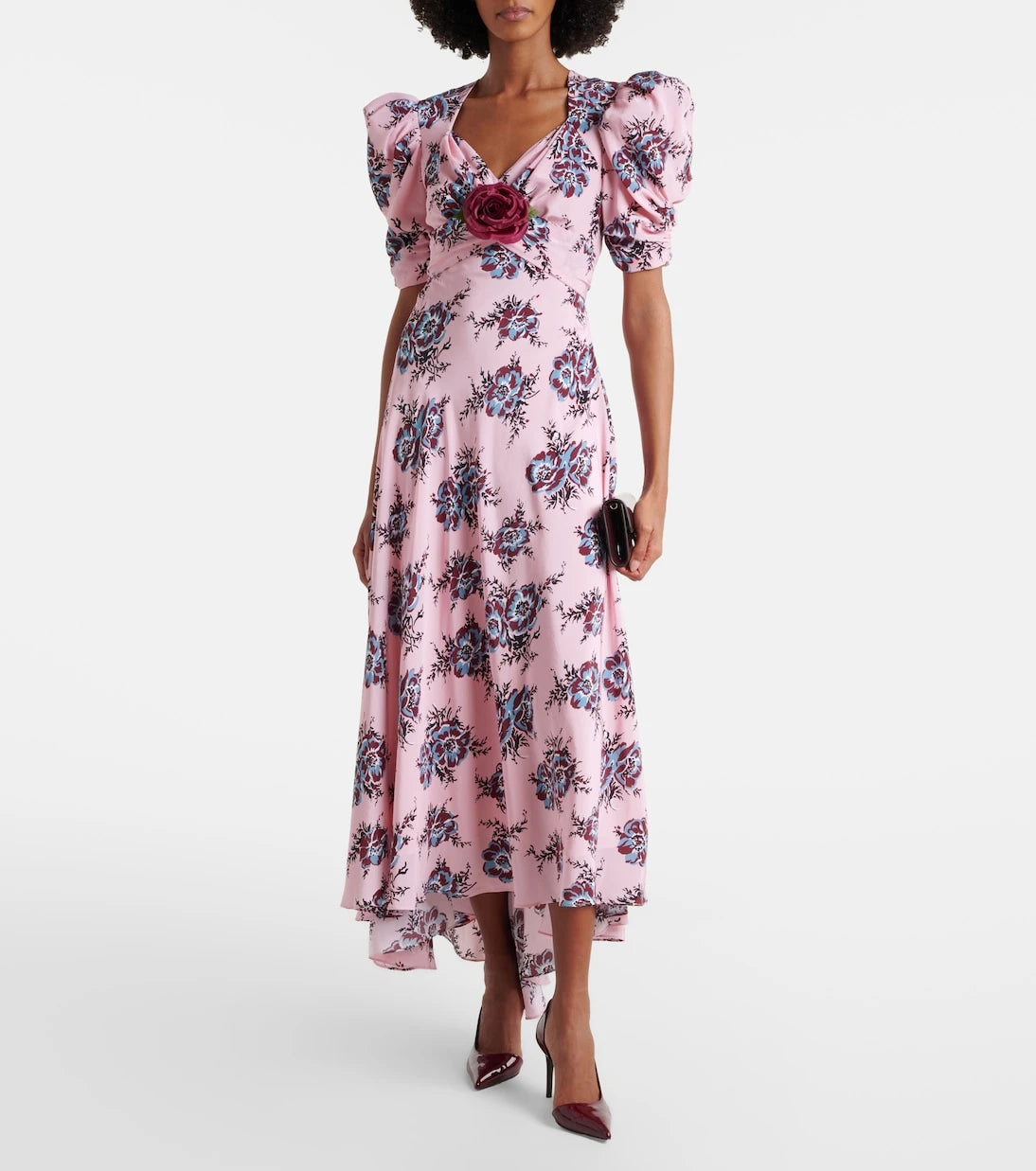 Rodarte - Floral-appliqué silk gown