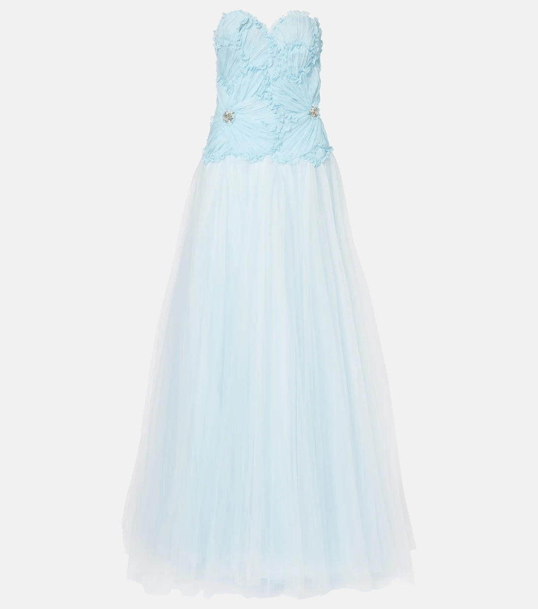 Costarellos - Edra floral strapless tulle gown