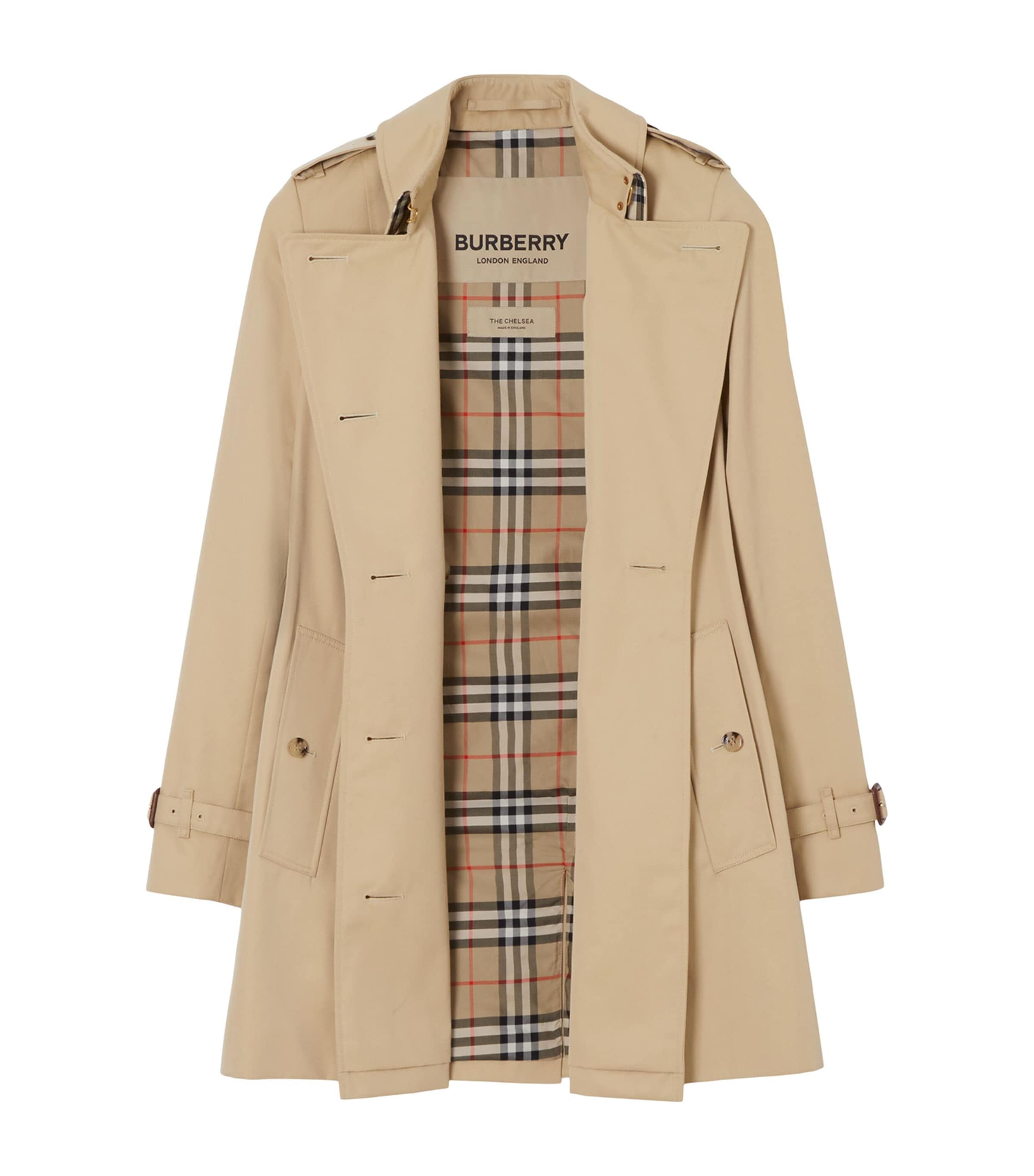 Burberry Yellow Gabardine Chelsea Short Trench Coat
