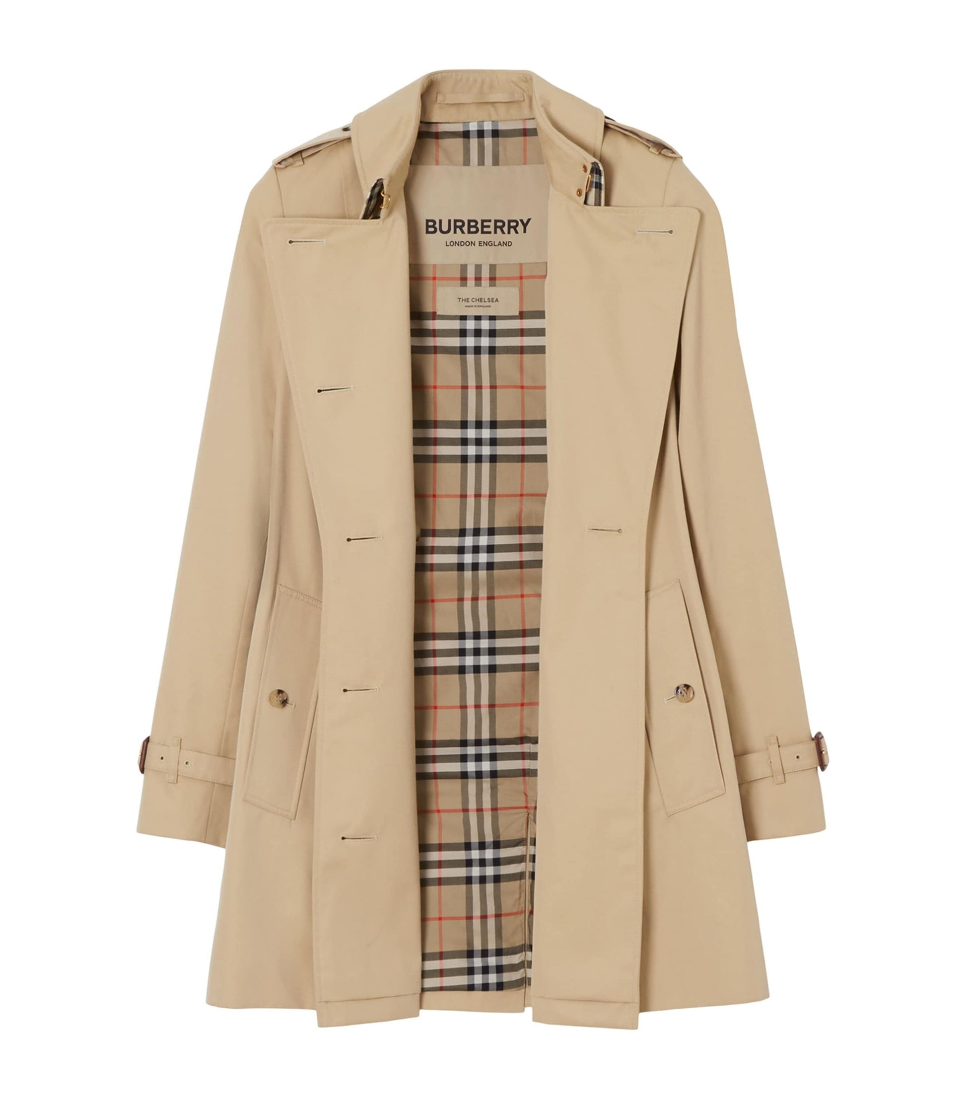 Burberry Yellow Gabardine Chelsea Short Trench Coat