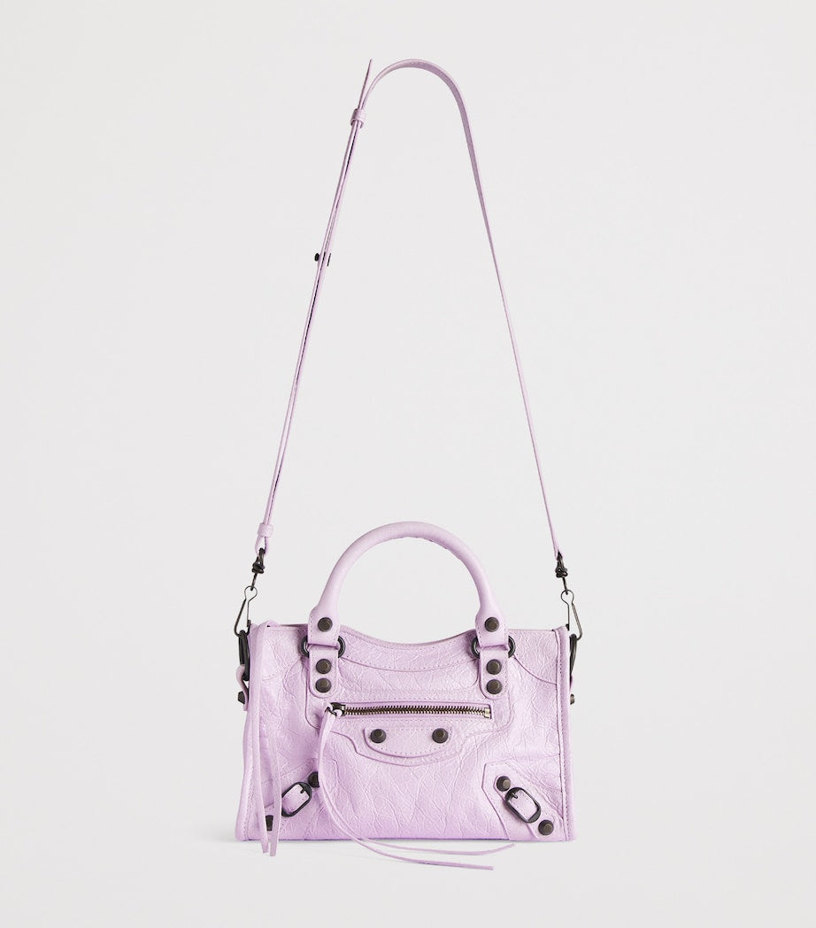 Balenciaga Purple Mini Leather Le City Top-Handle Bag