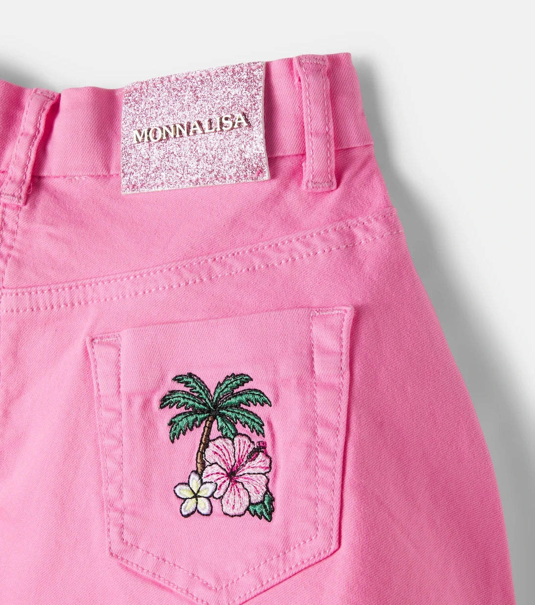 Monnalisa - Patch-appliqué denim shorts
