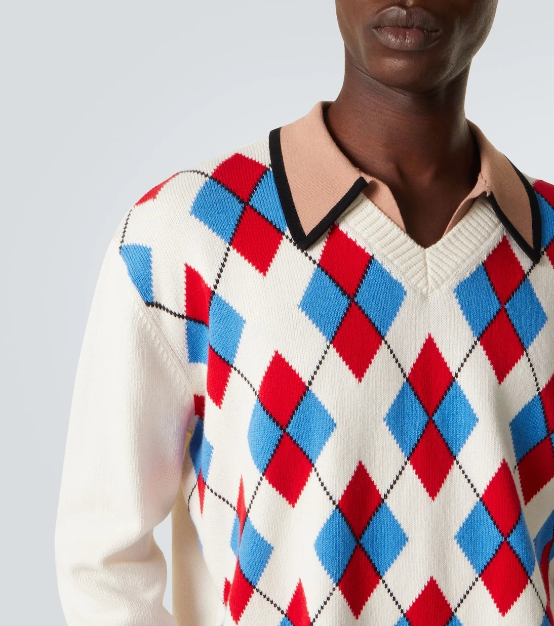 Dries Van Noten - Argyle cotton-blend polo sweater