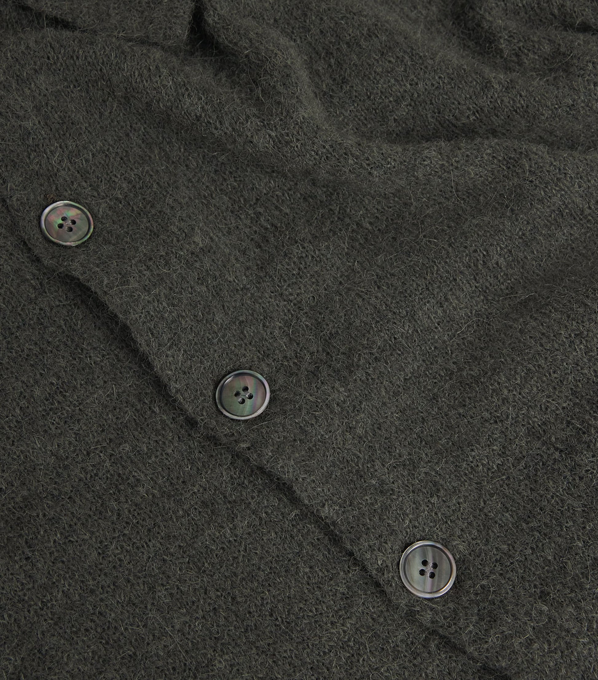 Green Alpaca-Blend Evening Polo Cardigan