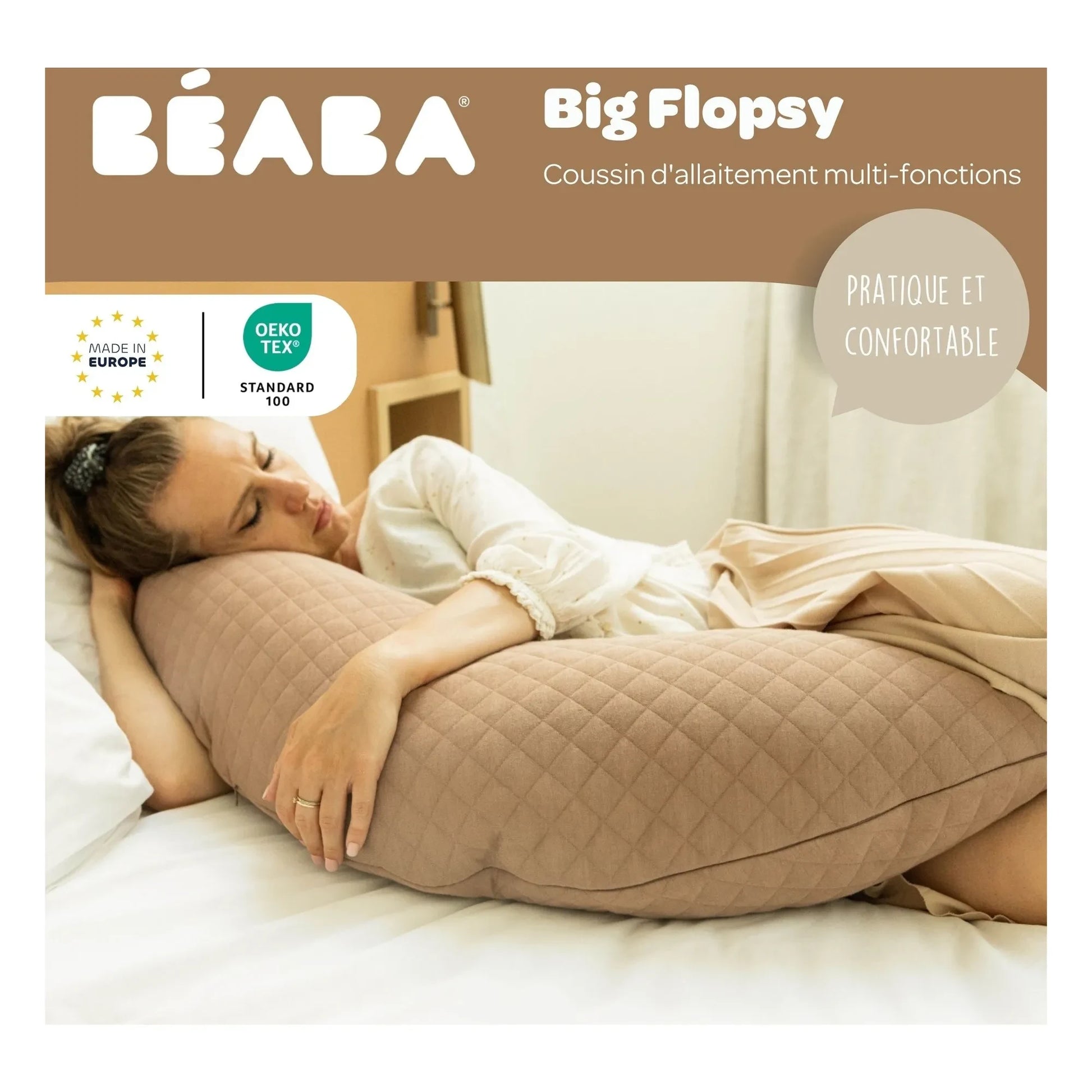 Béaba - Big Flopsy nursing cushion | Frosted brown