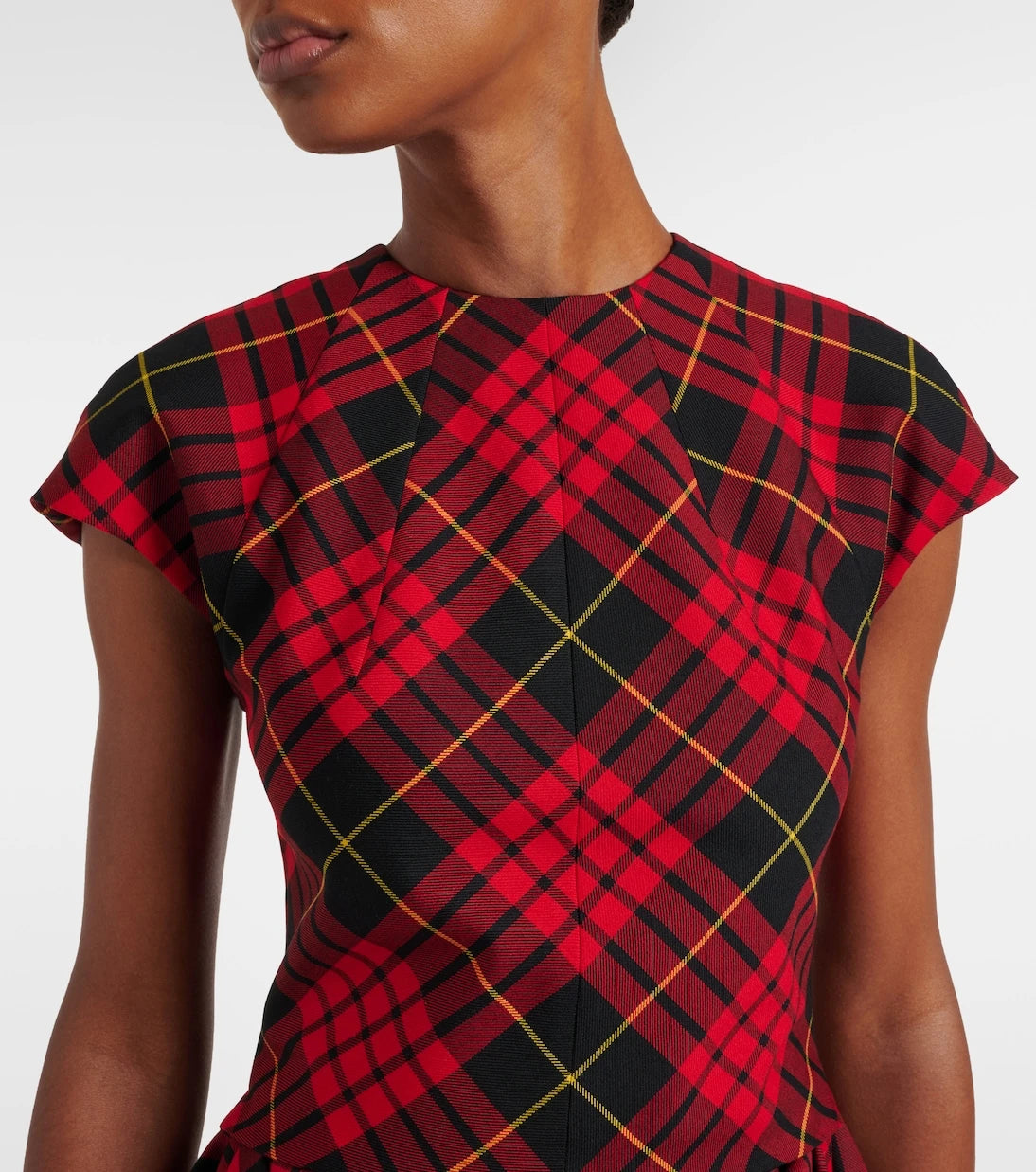 McQueen - MacQueen Tartan asymmetric minidress