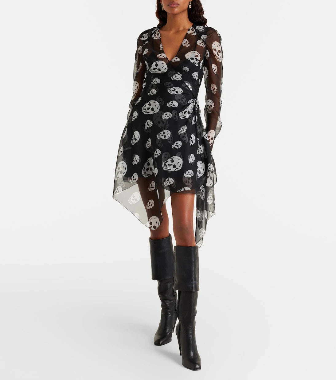 McQueen - Horn Heel leather knee-high boots