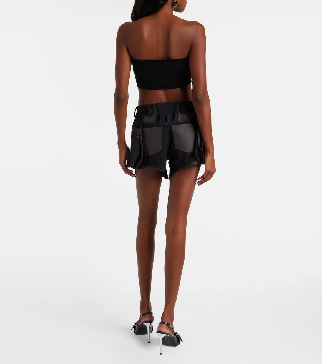 Mugler - Belted low-rise cotton cargo shorts