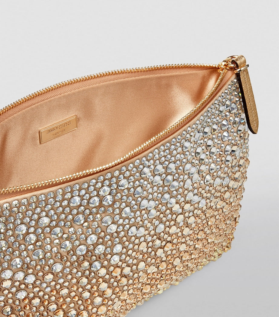 Jimmy Choo Gold Crystal-Embellished Callie Clutch Bag