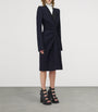 Blue Wool Twisted-Lapel Coat